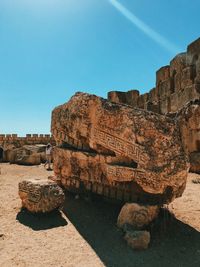 Old ruins of building against sky