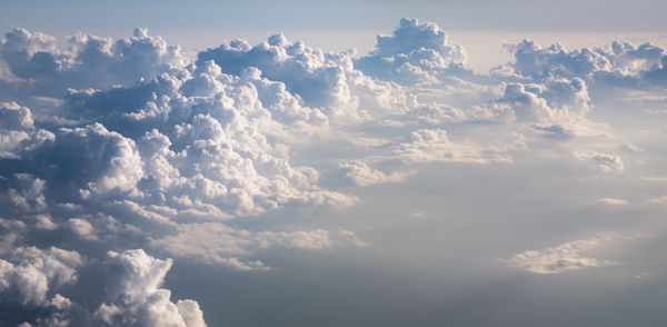 Aerial view of cumulus clouds, suitable as background or wallpaper