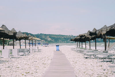 Scenic view of calm sea against clear sky