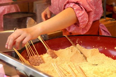 Close-up of preparing food