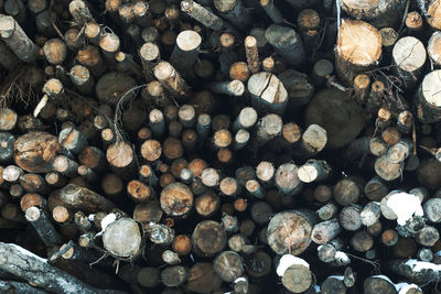 Full frame shot of logs