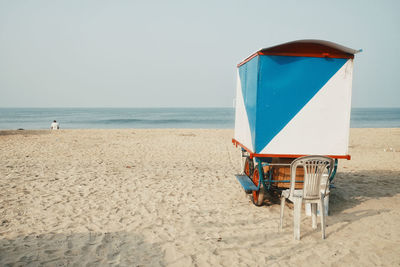 Scenic view of lonely beach bright day