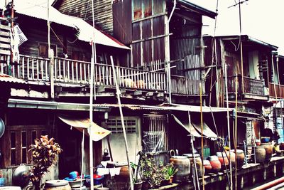 Clothes hanging in city