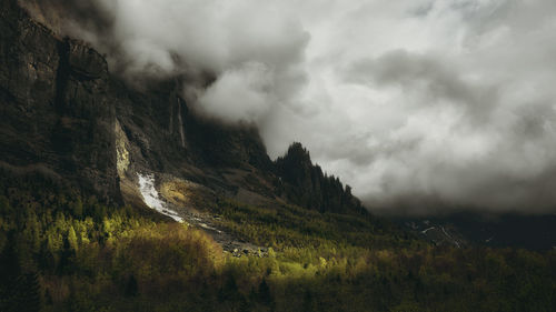 Scenic view of mountains against sky