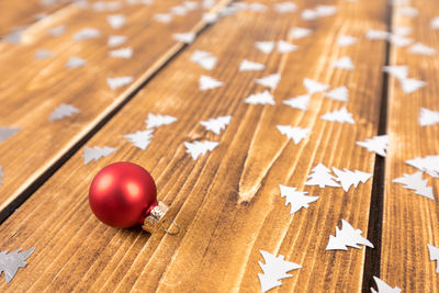 High angle view of tomatoes on table