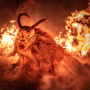 Fire. flames. krampus. christmas devils