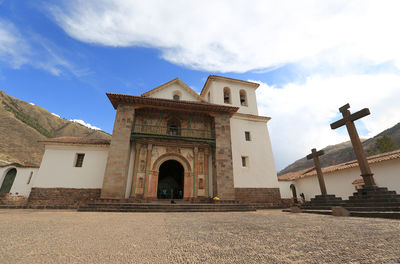 Low angle view of historic building against sky