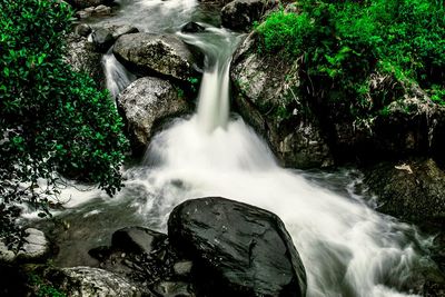 Scenic view of waterfall