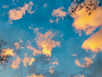 Low angle view of orange clouds in sky