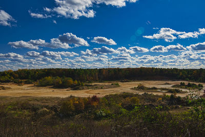 Scenic view of field against sky