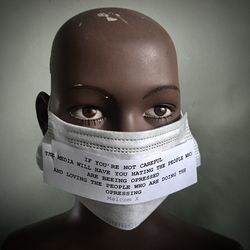 Close-up portrait of a serious young man