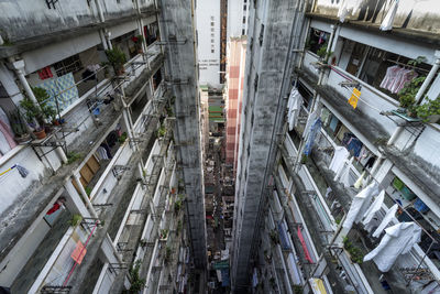 High angle view of buildings in city