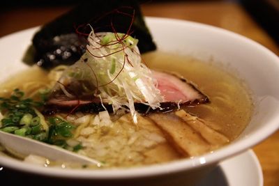 Close-up of soup in bowl