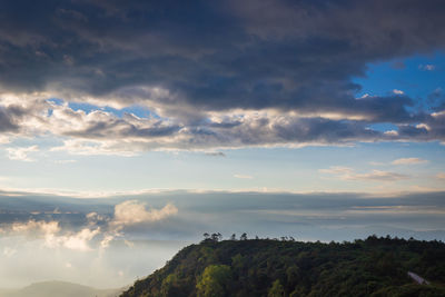 Scenic view of landscape against sky during sunset