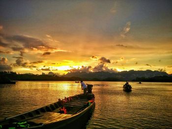 Scenic view of sunset over sea