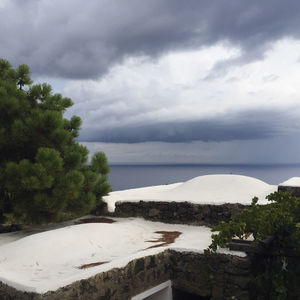 High angle view of sea against sky