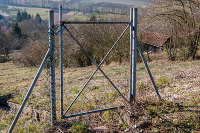 Fence on field