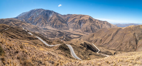 Scenic view of mountain range against sky