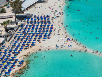 High angle view of beach