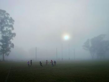 Scenic view of field against sky during sunset