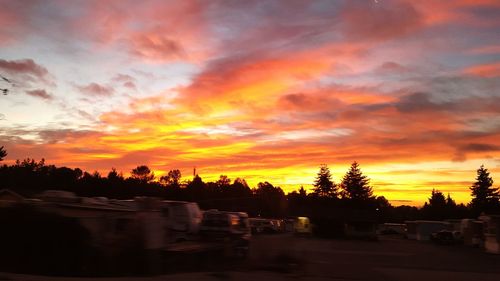 Scenic view of orange sky during sunset