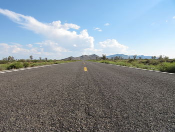 Surface level of road against sky