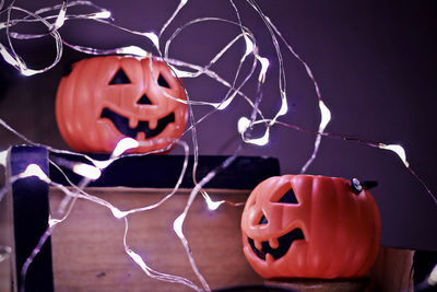 Close-up of pumpkin on halloween