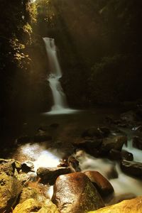 Scenic view of waterfall