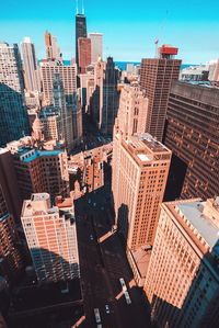 High angle view of cityscape against sky