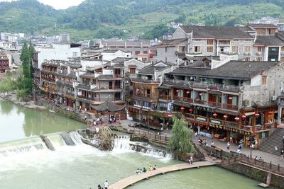 High angle view of buildings