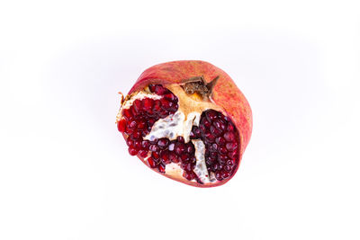 Close-up of strawberry against white background