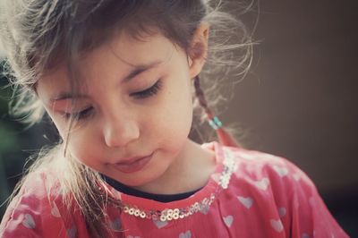 Close-up of girl smiling