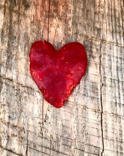 Close-up of heart shape on wood