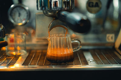 Close-up of coffee on table