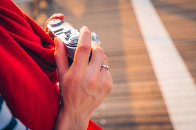 Cropped image of woman holding hands