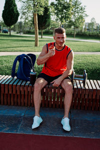 Couple sitting on bench