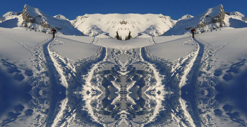 Snow covered land on mountain