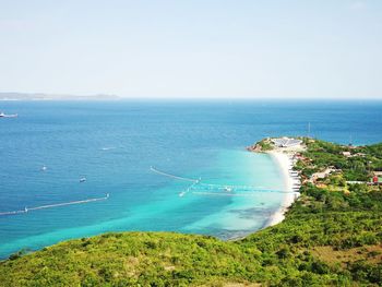 High angle view of sea against sky