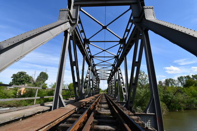 View of railway bridge against sky