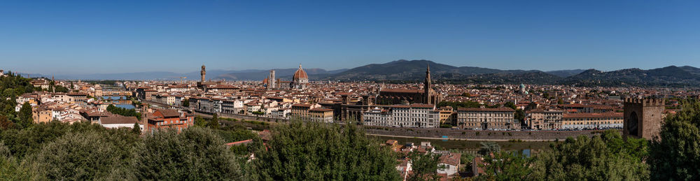 Panoramic shot of florence against clear sky