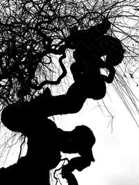 Silhouette people against sky