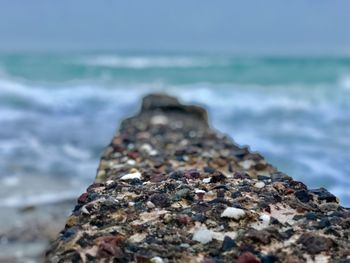 Close-up of rocks on beach
