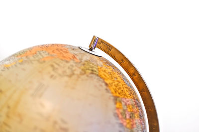 High angle view of ring on white background