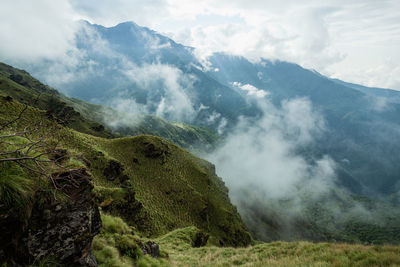 Scenic view of mountains against sky