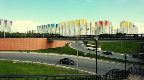 View of modern city against sky