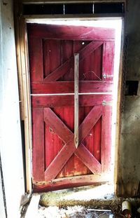 Closed door of old building