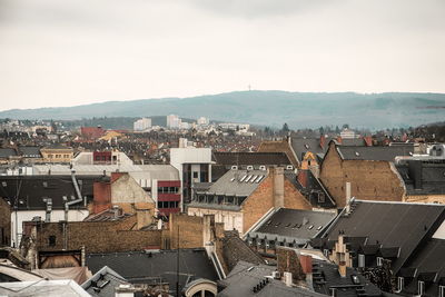 High angle view of residential district