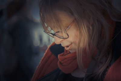 Close-up of young woman