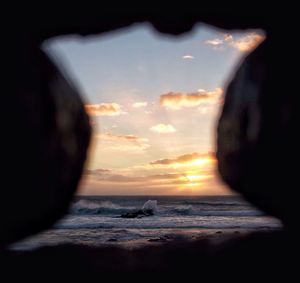 Scenic view of sea at sunset