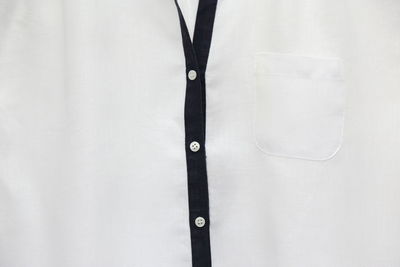 Full frame handmade button down shirt.close up.